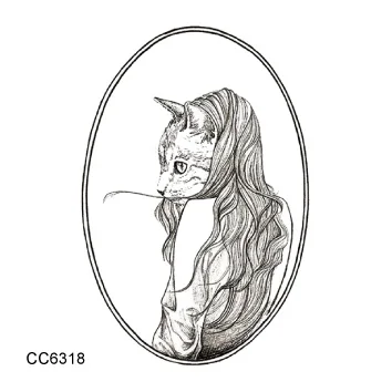 MB CCSEX1 Винтажный стиль в старом школьном стиле, кошачья голова, женская маска с черепом, временная татуировка, наклейка, боди-арт, поддельные татуировки - Цвет: CC6318