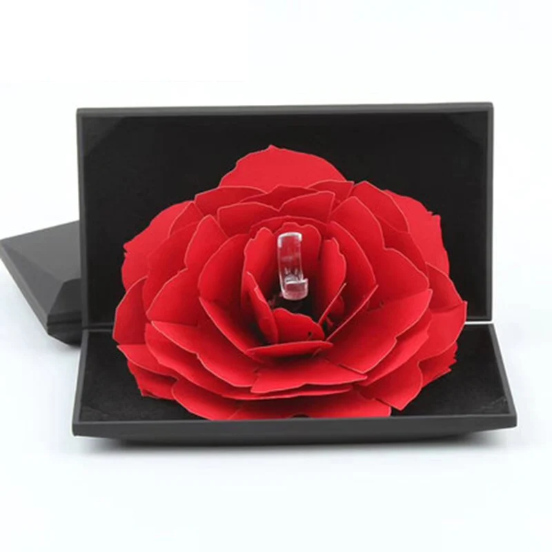 

Wedding Propose Rose Ring Box Earring Packing Pendant Jewelry Box Storage Case Gift Case Anniversary Jewelry Women Gift Storage