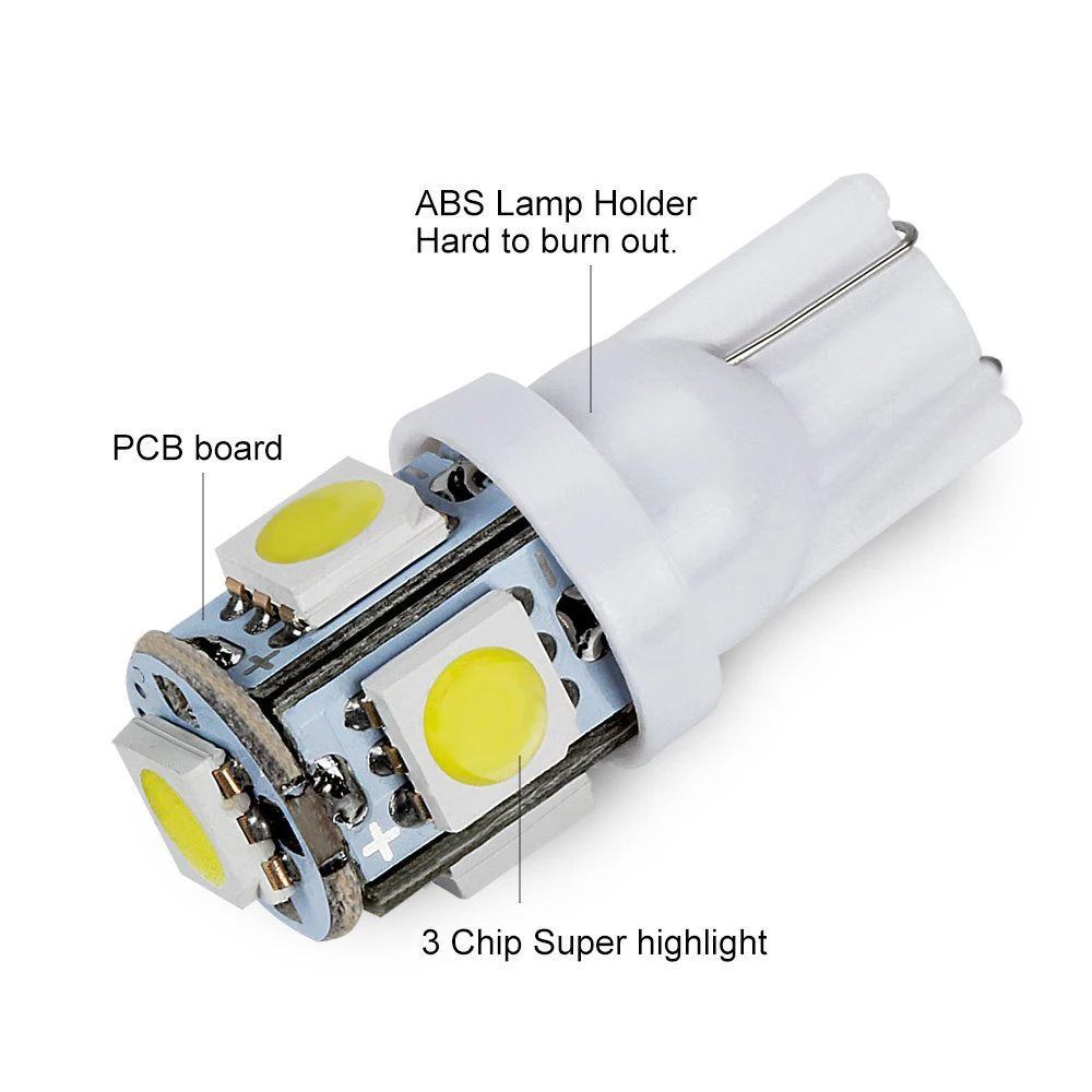 Led Car Light YSY T10 W5W 168 194 Led Light Amber White 5050 SMD 5 for Car Auto Side Wedge Tail Headlight Lamp Bulb DC12V led car light