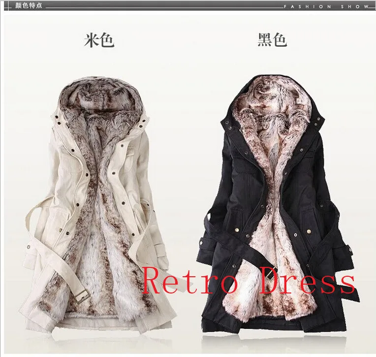 

Women Wool Coat Winter Liner Trench Overcoat Medium-long Slim Fur Jacket Overcoat Cashmere Coat plus size women clothing 3XL
