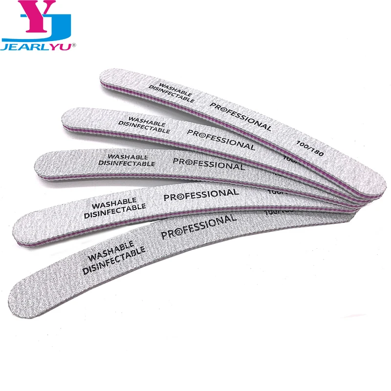 5 Pcs Nail Files Sandpaper 100/180 Curve Design For Nail Art Tips