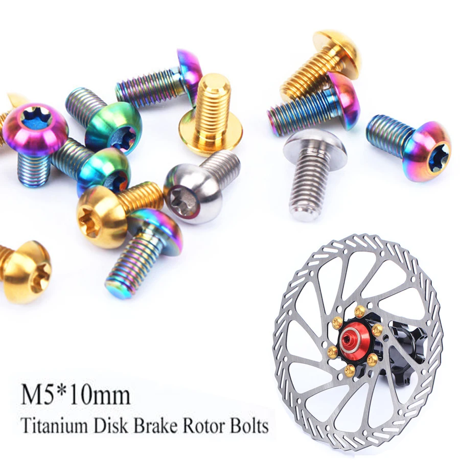 M5x10mm Screws Disk Brake Rotor Bolts T25 Torx Titanium Bicycle Parts