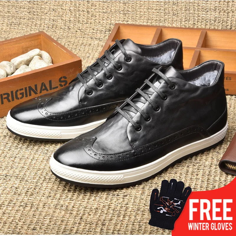 

OSCO PUBG Factory Direct Natural Cow Leather Winter Men Warm Boots Warmest Natural Wool Casual Style Men Winter Boots