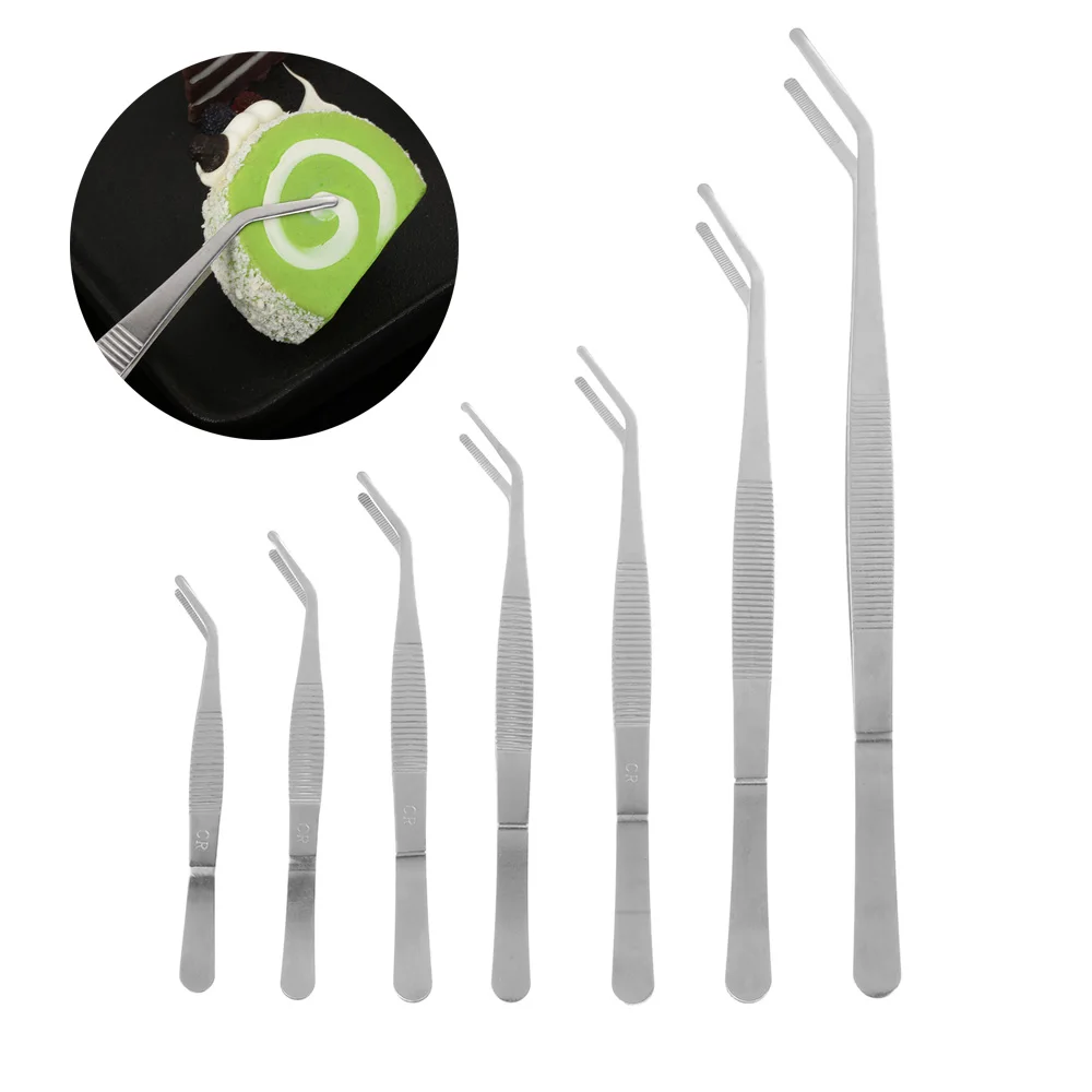 

1 PCS Plating Chef Food Tweezer BBQ Clip Barbecue Tongs Serving Presentation Stainless Steel Kitchen Tool