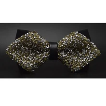 Модный золотой цвет мужской галстук-бабочка со стразами воротник галстук Кристалл шатон супер Сияющий бриллиант свадебные галстуки-бабочки CRLJ009a07