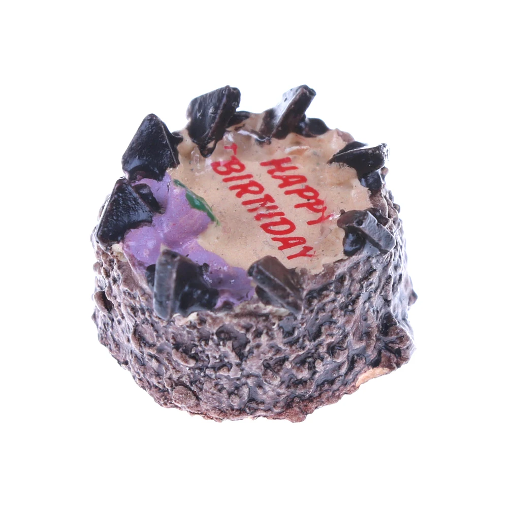 

Newest Kitchen Food Bakery Cake 1:12 Scale Dollhouse Miniatures Chocolate Cake for Doll Birthday Shop Decoration