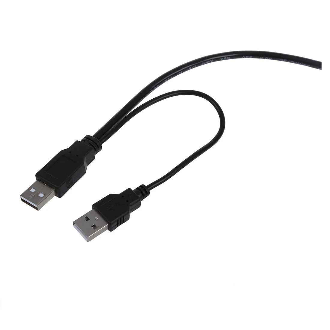 USB 2,0 type A Мужской Двойной USB A Мужской Y сплиттер кабель шнур черный