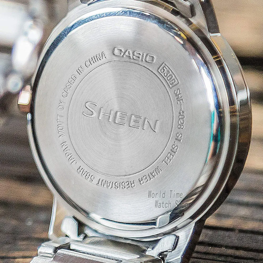 Часы Casio SHEEN женские часы Swarovski Crystal топ класса люкс комплект 50м Водонепроницаемые