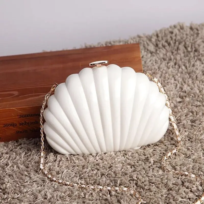 

Brand Design Fashion Design Women Shell Type Bag Cute Funny Women Evening Bag Clutch Purse Chain Shoulder Bag for Birthday Gift