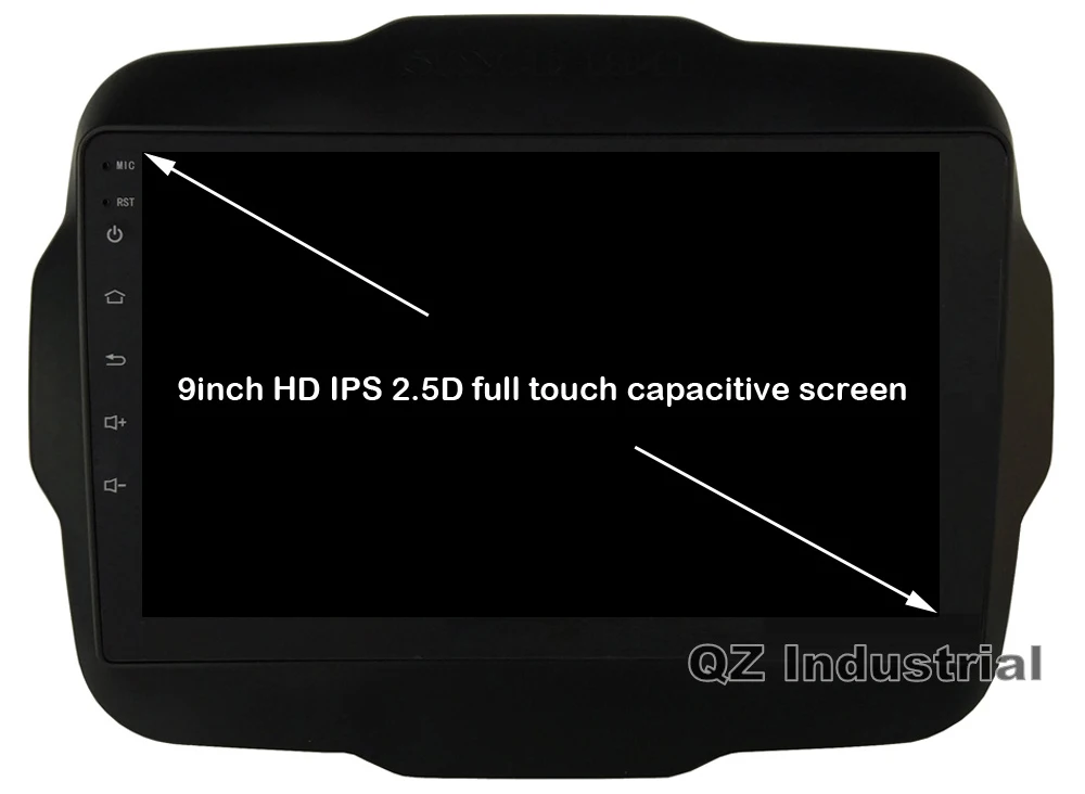 Top QZ industrial HD 9" IPS 2.5D Android 8.1 T3 for JEEP RENEGADE Car DVD player with Canbus Radio Navi 3G 4G GPS WIFI BT RDS Map 2