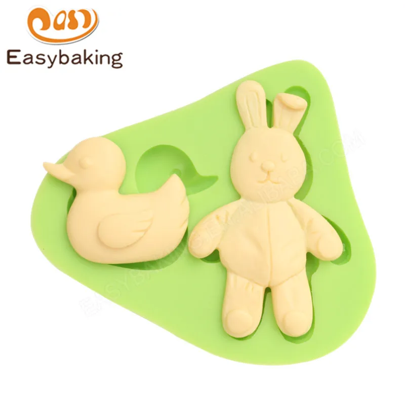 ES-0042 Rabbit Duck Silicone Molds Fondant Mould for cake decorating