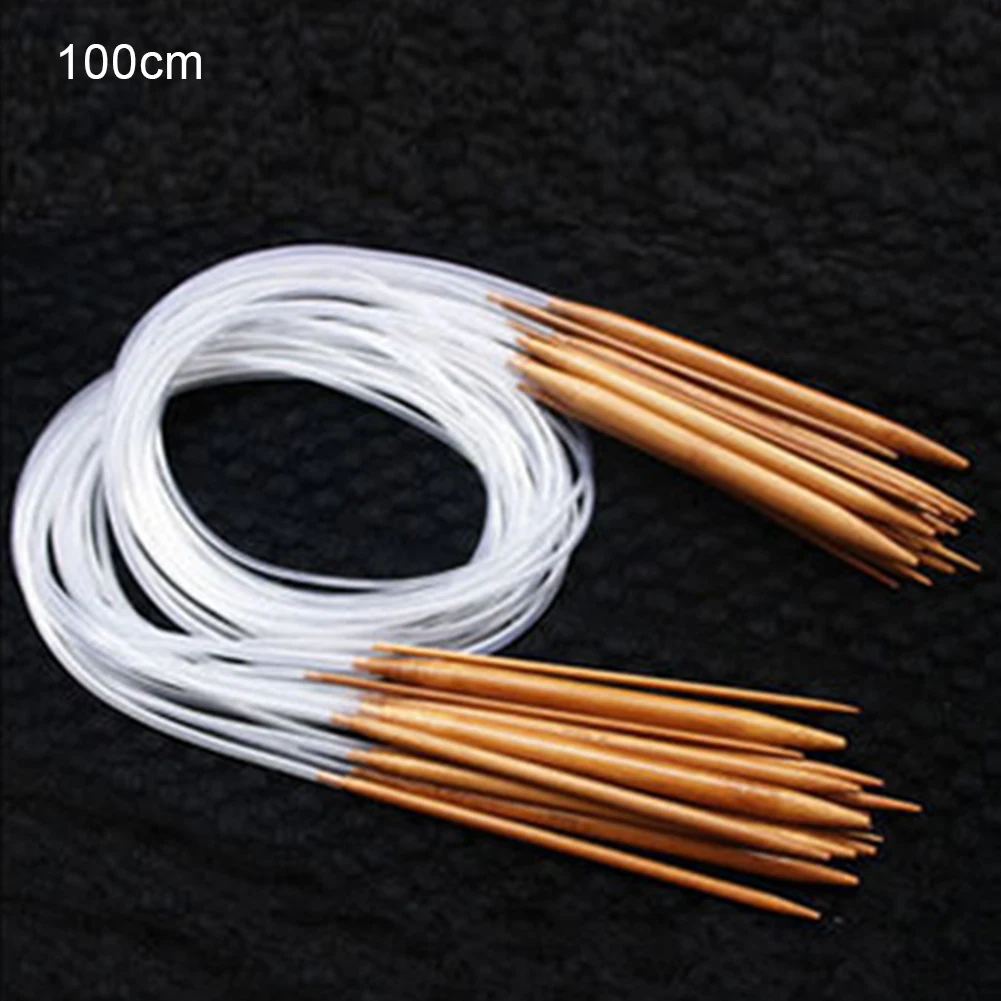 

18pcs/set DIY Knitting Needles Multicolor tube 40-120cm Bamboo Circular Crochet Knitting Needles Set #2
