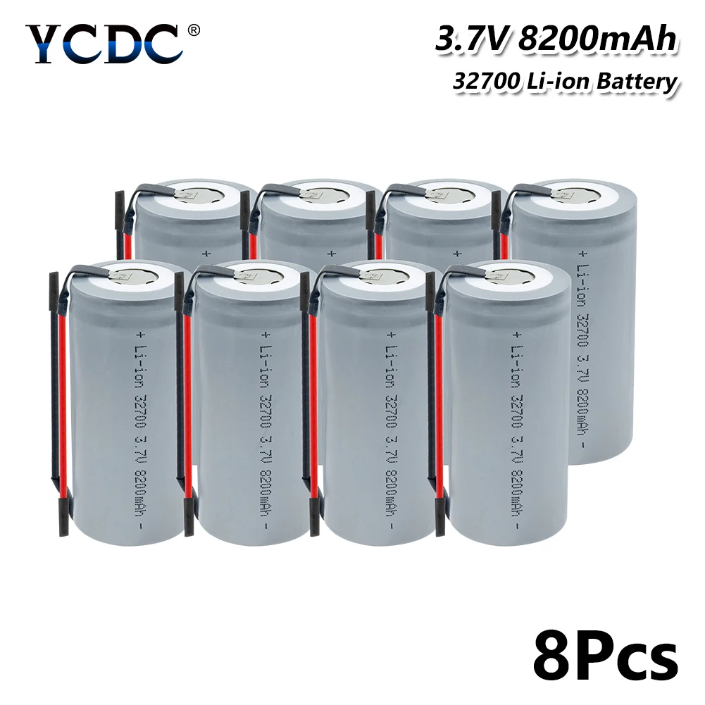 Перезаряжаемый 32700 3,7 в 8200 мАч Li-Po литий-полимерный высокоразрядный высокий ток+ DIY Linie аккумулятор резервного питания батареи - Цвет: 8 PCS