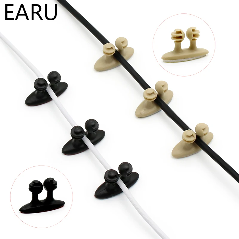 8Pcs/set Adhesive Cable Winder Car Interior Cable Clip Earphone Cable Organizer Wire Storage Holder Clip Cord Holder Promotion