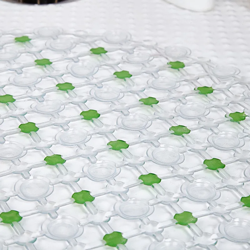 Non-Slip Bathmat Bathroom Shower Pad PVC Pebble Suction Cup Bathtub Mat anyilon