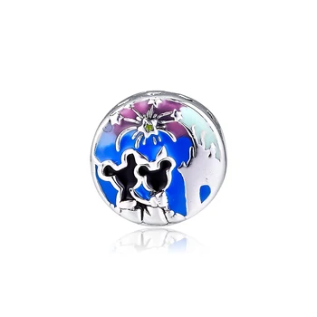 

CKK Silver 925 Jewelry Mickey and Minnie Fireworks Charm Fits Original Bracelets Sterling Silver Beads
