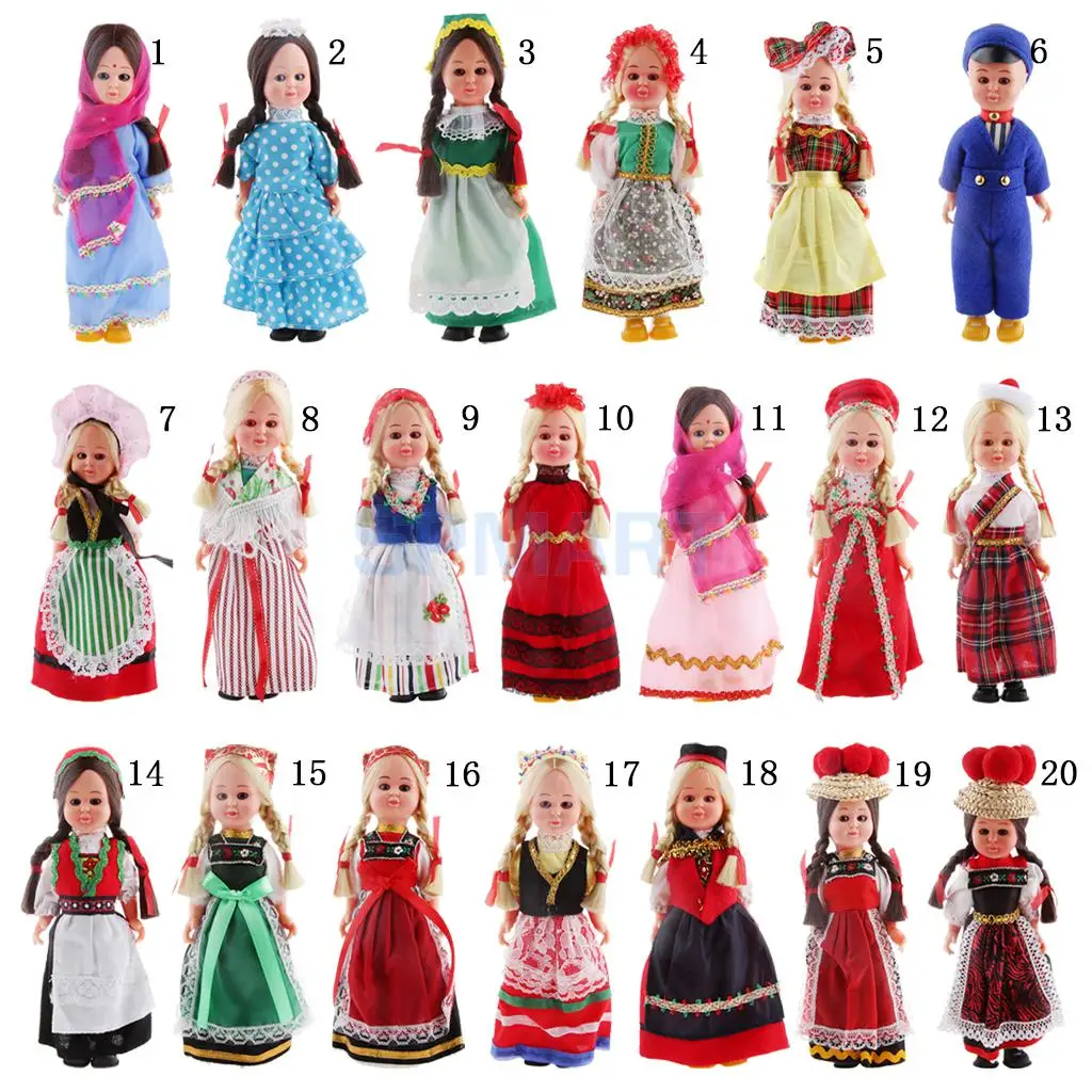 Handmade Cultural Vintage Costume Clothing Ethnic Doll Craft Toy Travel