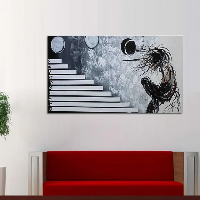 Black And White Color Abstract Portrait Play Ball Canvas Wall Black And White Color Abstract Portrait Play Ball Canvas Wall Picture Modern Art