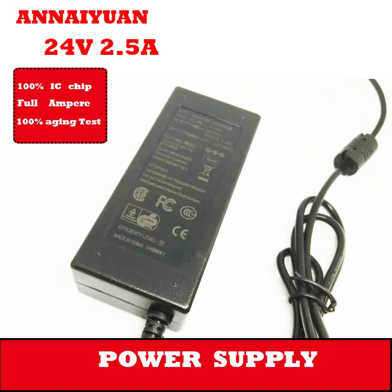 

Free shipping laptop adapter monitor power adapter 24 V 2.5A hight quality adapter notebook and 5.2*2.5 mm power adapter