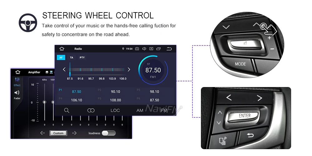 NaviFly 9 дюймов Android8.1 автомобильный Мультиплеер для Volkswagen golf 6 touran passat B7 Skoda сиденье с gps Навигатором Радио BT RDS
