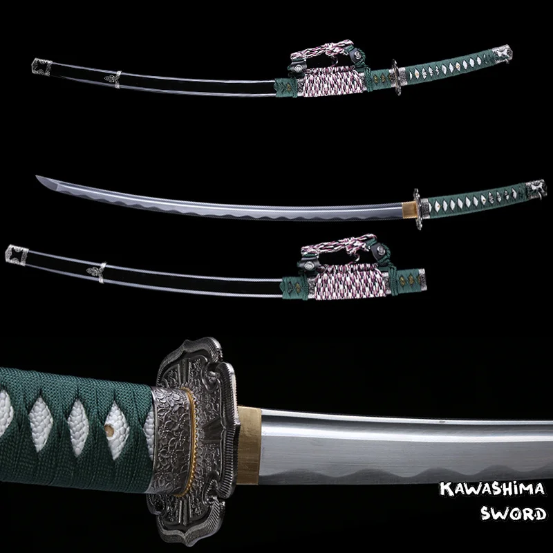 

Full Tang Sword High Carbon Steel Blade Real Japanese Tachi Katana-Really Sharp Black Paint Wood Sheath