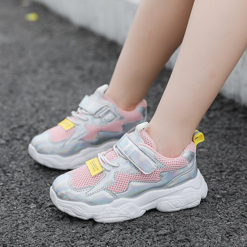 

ULKNN Girls sports shoes new children's shoes tide breathable autumn kids white shoes mesh casual shoes sneakers for kid