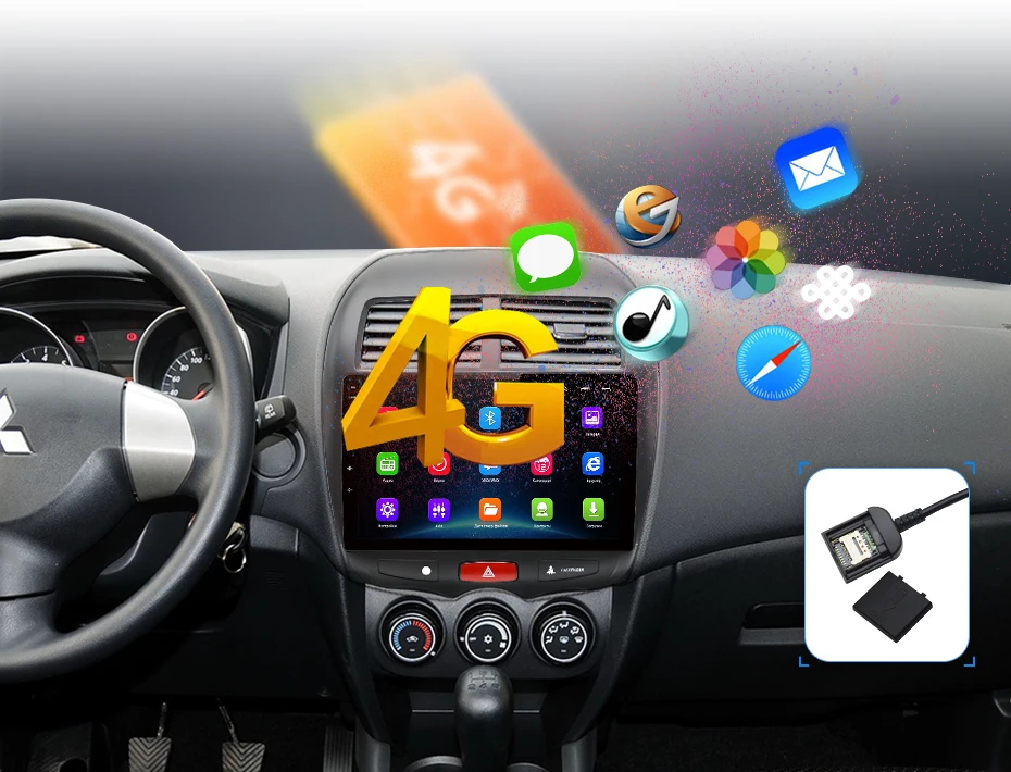 Excellent AWESAFE 2 din Android 8.1 Car Radio Multimedia video player gps navigation For Mitsubishi ASX 2010-2018 gps headunit 4g wifi ips 6