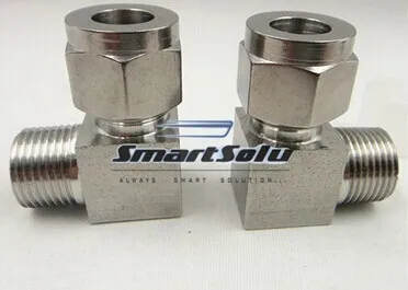 

free shipping 304 Stainless Steel 90 Degree Compression Adapter, 1/2" Thread x 12mm Tube Compression Elbow,Connector Fitting