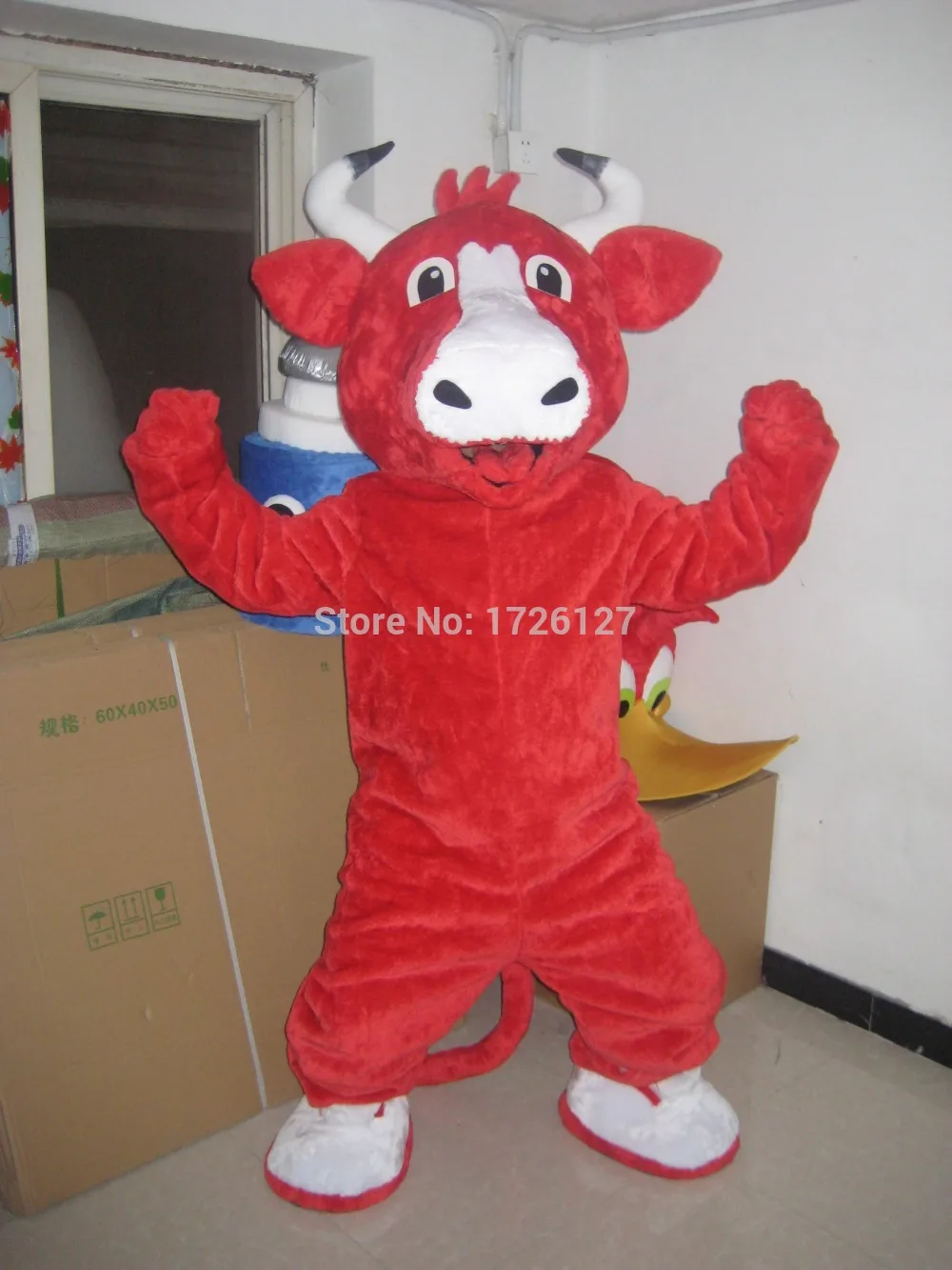 mascot red cow mascot bull cattle 