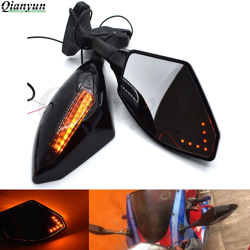 

Universal Motorcycle LED Steering Light Flash Rearview Mirror Side View Mirror for Yamaha FZ6 FAZER FZ6R FZ8 MT-07 FZ1 FAZER XJ6