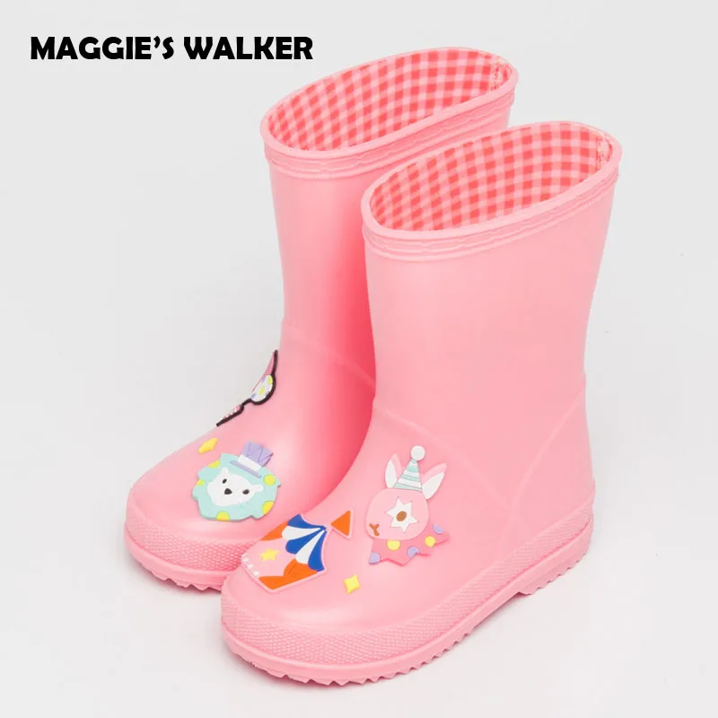 Мэгги Walker Детская мода дождь Сапоги и ботинки для девочек Обувь для мальчиков Обувь для девочек мультфильм принц резиновые Сапоги и
