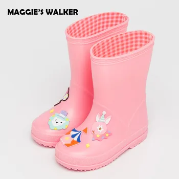 

MAGGIE'S WALKER Children Fashion Rain Boots Boys Girls Cartoon Prince Rubber Rainboots Kids Handmade Non-slip Waterproof Boots