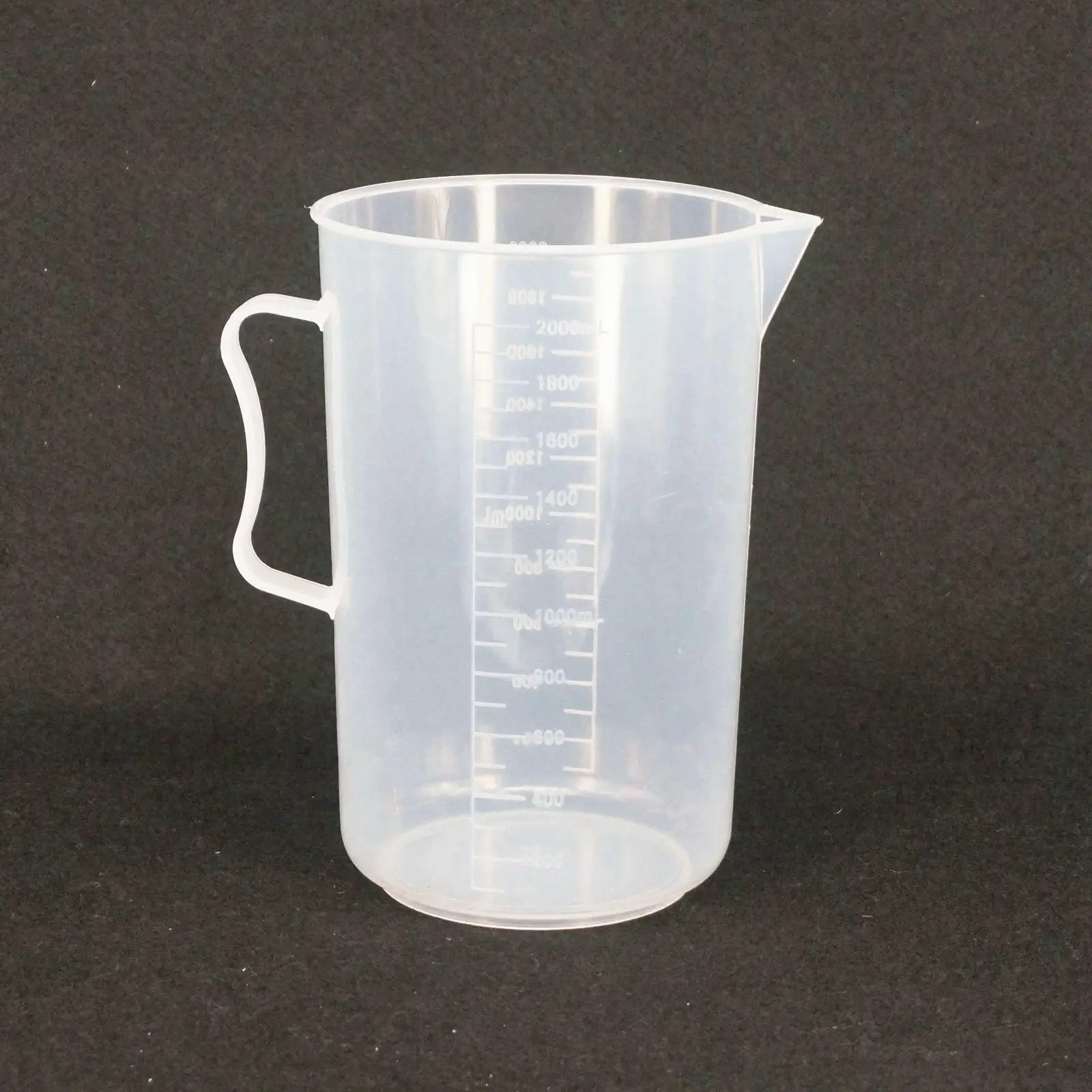 2000ml Plastic Polypropylene PP Measuring Beaker Laboratory Kitchen With Spout & Handle Free