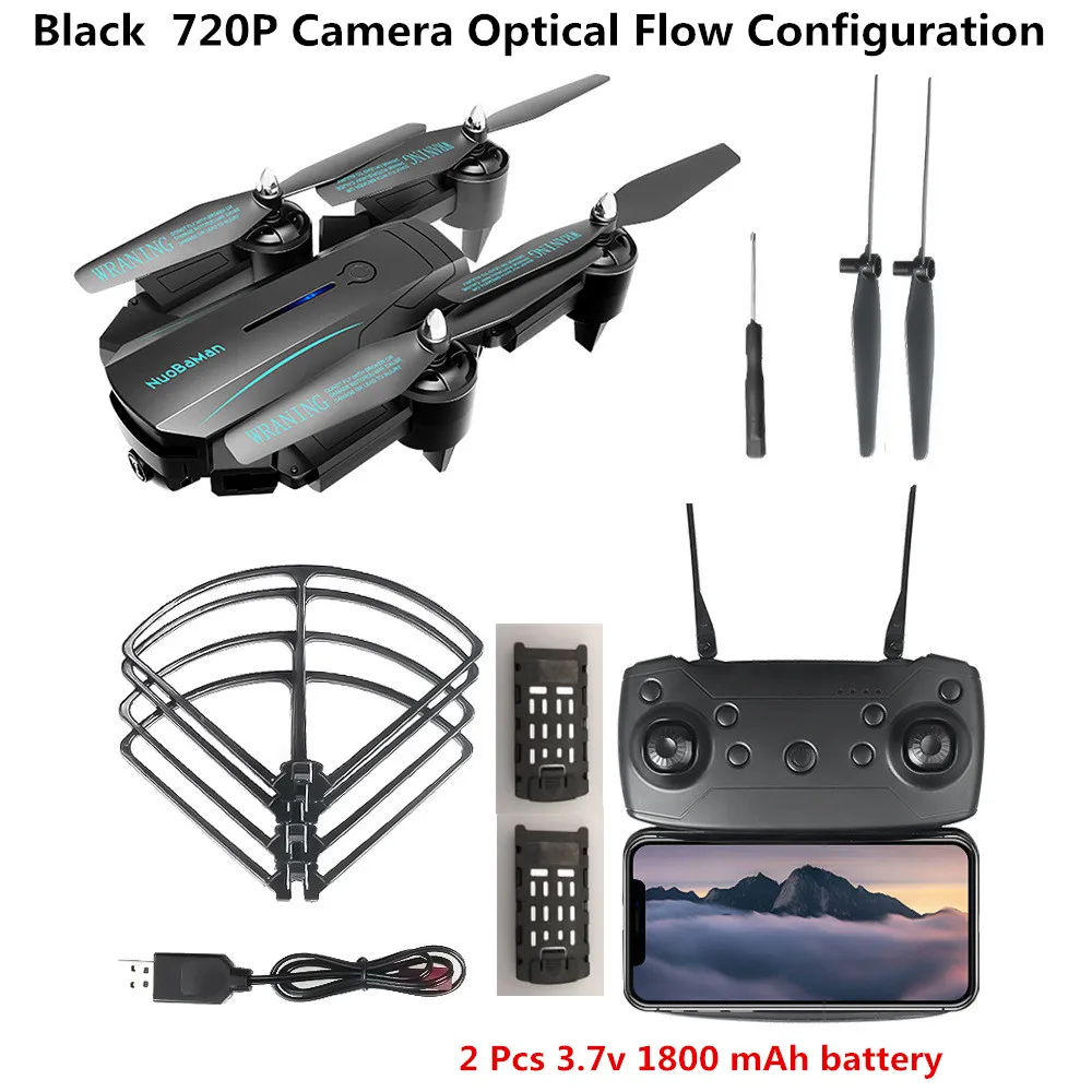 720P 2 Battery Дрон с камерой HD WiFi FPV Дрон оптический поток позиционирования трек полета Квадрокоптер одна кнопка возврата RC вертолет игрушечные дроны - Цвет: 720P 2 Battery