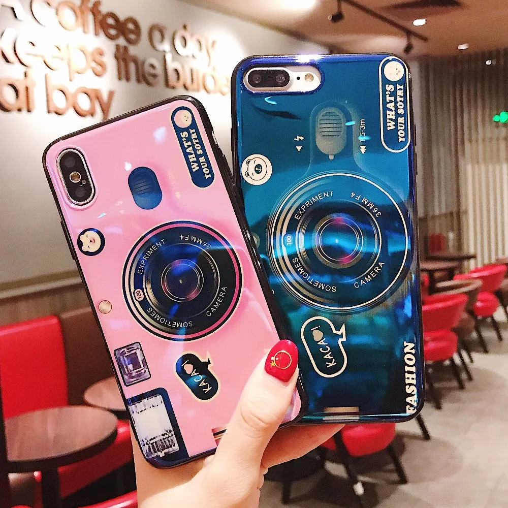

Blue Ray Camera Silicone Phone Case For Samsung Galaxy S9 S8 Plus Case Soft TPU Back Cover For Samsung Galaxy S7 S7 Edge Coque