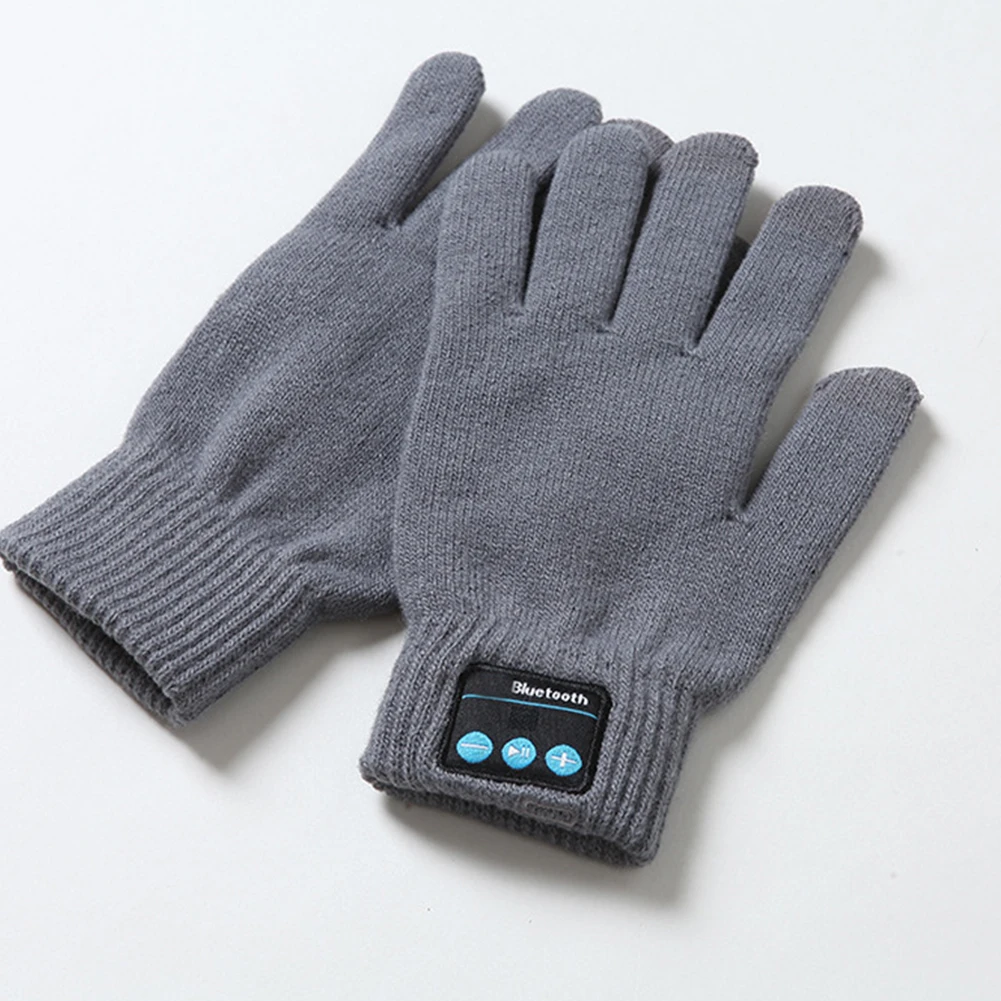 

Useful Knit Autumn Winter Gloves Gloves Outdoor Built-in Speaker/Microphone Bluetooth Windproof Warm For Cellphone