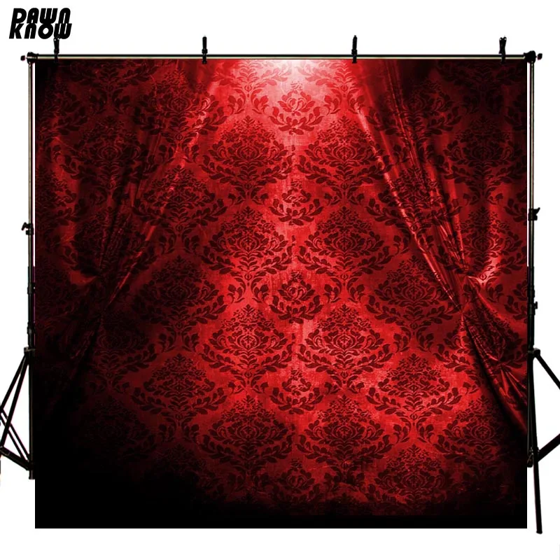 

DAWNKNOW Red Damask Photography Background For Wedding Luxurious Customize Personal Backdrop For Newborn Photo Booth G463