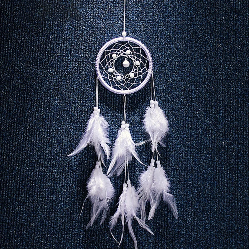 

Dreamcatcher Girl Handmade Heart National Wind Dream Catcher Wall Decoration With Feather Lace Bead Party Ornament