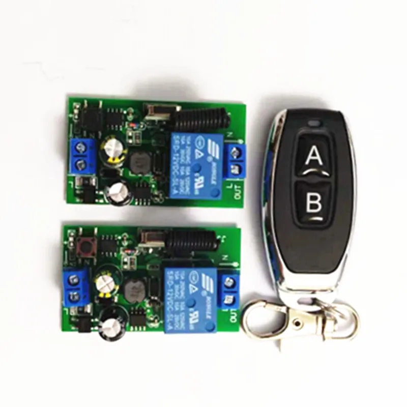 

433Mhz Universal Wireless Remote Control Switch AC 110V 220V 2 pieces 1 Channel Relay Receiver Module and 1 piece RF 433 Mhz Rem