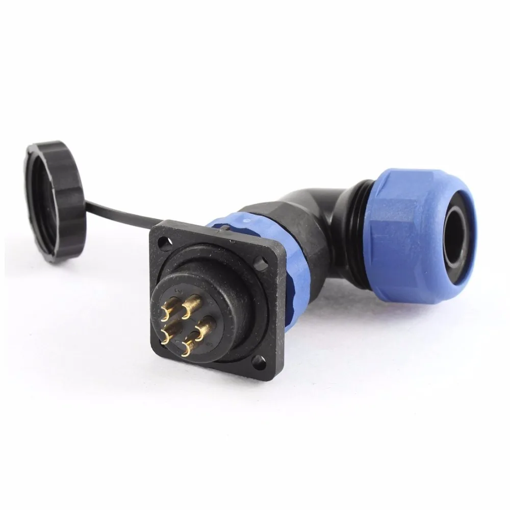 

SD28 28mm 24 Pin Square Waterproof Elbow Aviation Cable Connector Socket IP68 3P 5P 7P 9P 19P 12P