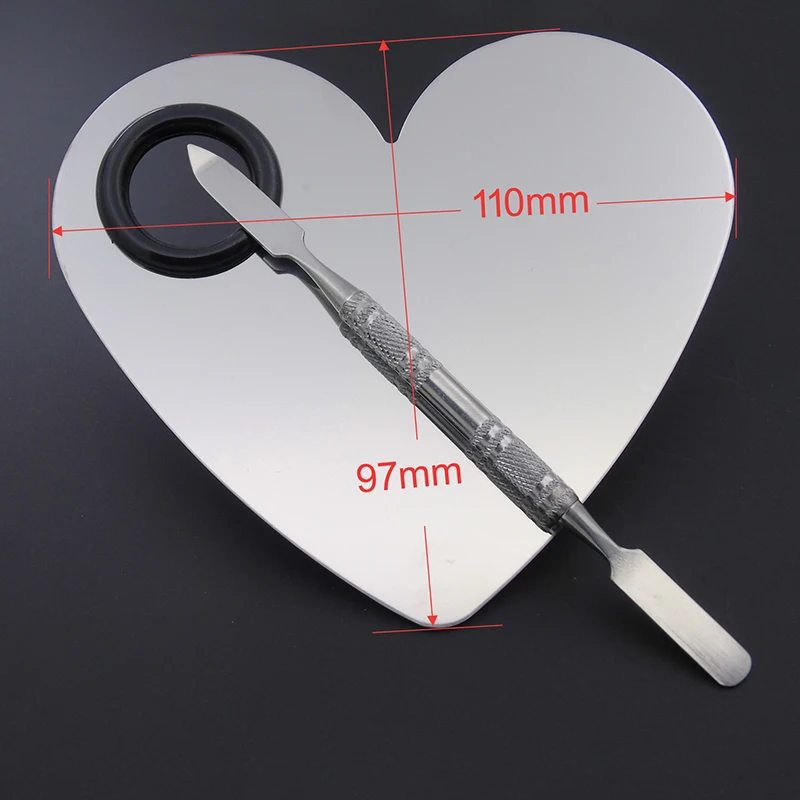 ELECOOL 1 set Heart shape Stainless Steel Cosmetic spatula Make up Palette makeup tools Artist Essential Kit Beauty for make-up ELECOOL 1 set Heart shape Stainless Steel Cosmetic spatula Make up Palette makeup tools Artist Essential Kit Beauty for make-up