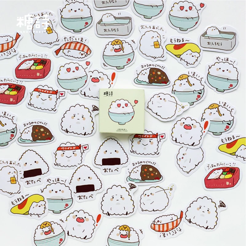 

45Pcs/Box Bowl Rice Sushi Label Stickers Set Decorative Stationery Stickers Scrapbooking DIY Diary Album Stick Lable TZ268