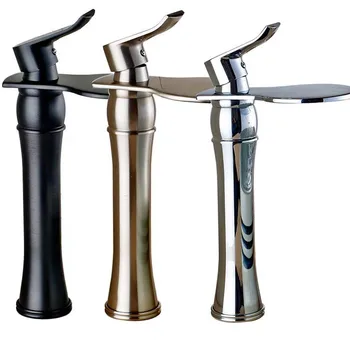 

Best Quality Single Lever Bathroom Vessel Sink Faucet Countertop Lavatory Waterfall Basin Mixer Taps 3-Ccolor for Choice
