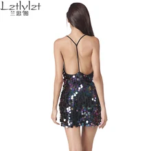 Brand New Summer Mini Dress sequin sundress Backless luxury slip dress sexy party short dress women dress vestidoCamisole