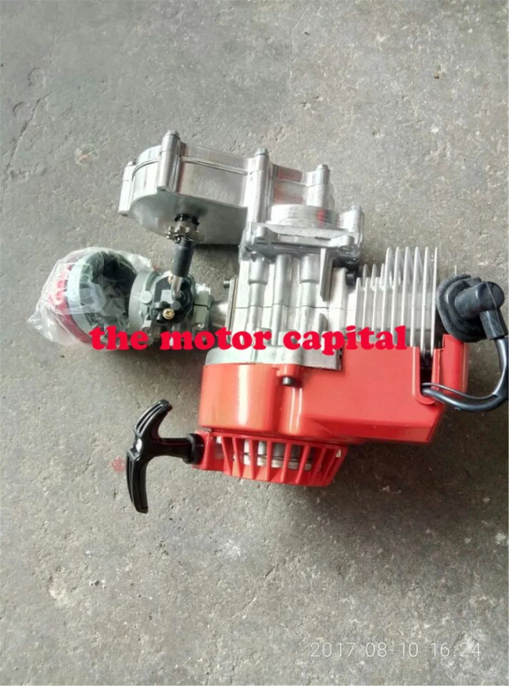 

49cc 50cc Performance Motor 2-stroke Mini RED Dirt Bike ATV Engine with Gear Box 11T T8F Sprocket New Metal Recoil Racing AIR
