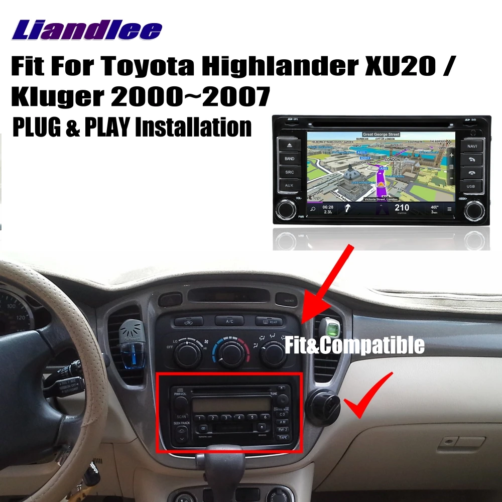 Cheap Liandlee For Toyota Highlander XU20 / Kluger 2000~2007 Android Car Radio CD DVD Player GPS Navi Navigation Maps Camera OBD TV 2