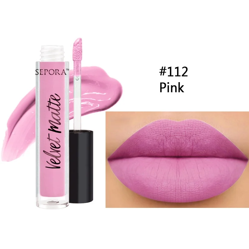 Natural Liquid Lipstick Cosmetics Lips Gloss Long Lasting Lips Colors Matte Lipstick Makeup Pigment - Цвет: A12