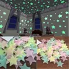 50pcs 3D Stars Glow In Dark Luminous Fluorescent Plastic Wall Sticker Home Decor Decal Wallpaper Decorative Special Festivel 2