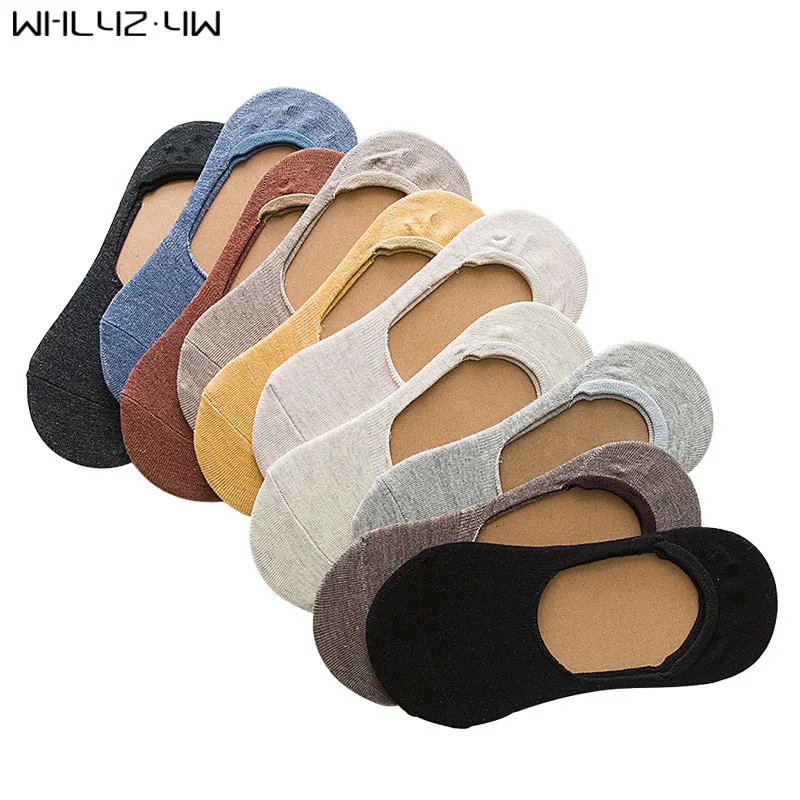 

WHLYZ YW cotton no show socks non-slip woman solid fashions invisible socks harajuku good quality woman socks 5 pairs/lot