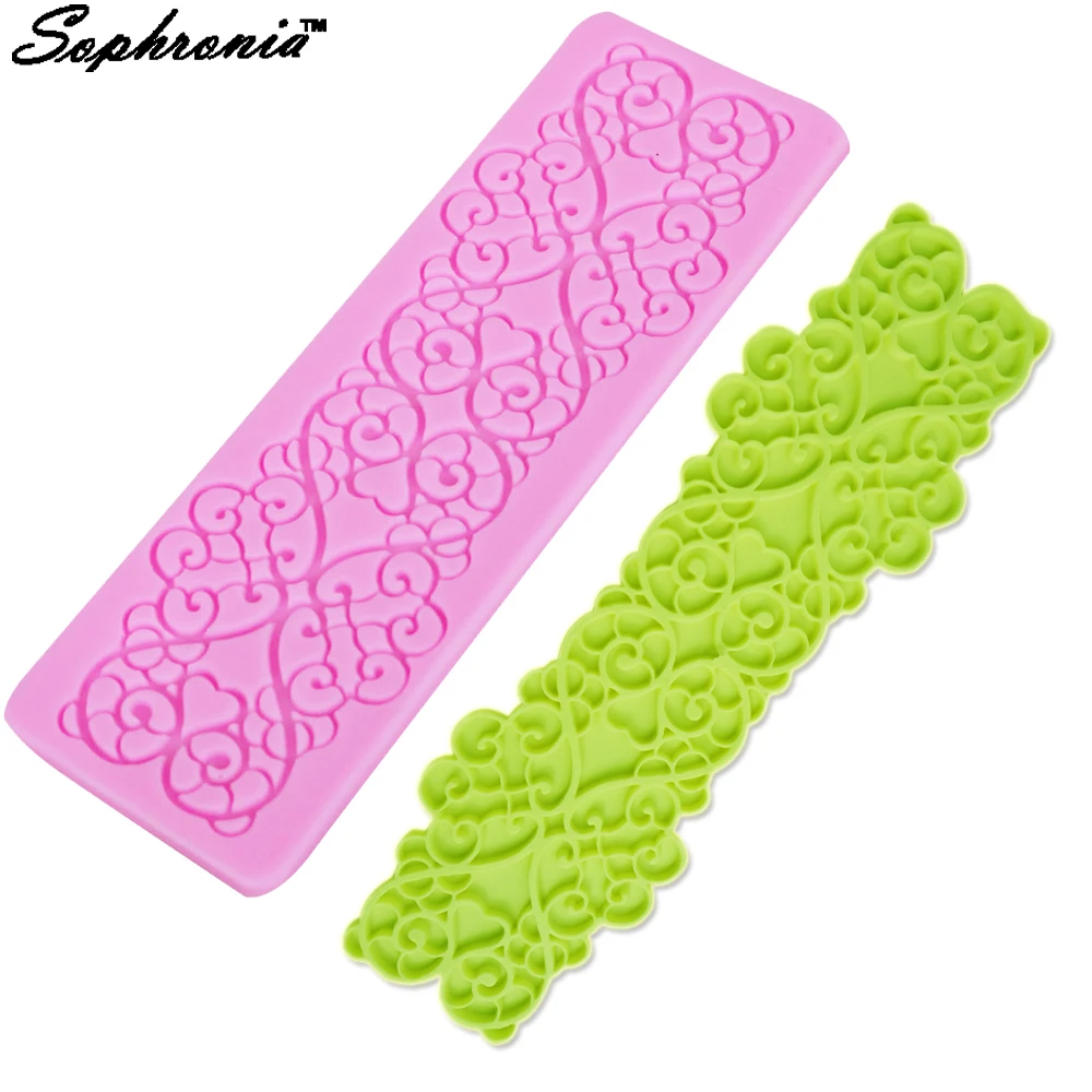 

Sophronia Heart-shaped Lace Flower Silicone Mold Cake Lace Mould Decorating Fondant Tool Sugarcraft F1119